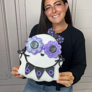 Spooky cute ghost decor, wreath attachment, Halloween decor, Halloween tree decor