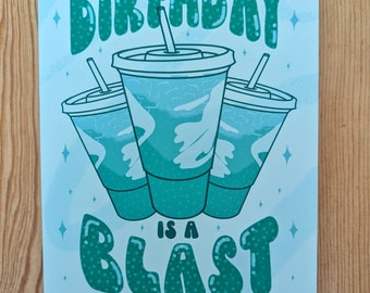 Hope Your Birthday is a Blast - Greeting Card - Cute Baja Blast Taco Bell