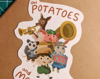 Potatoes and Molasses - Cute Over the Garden Wall - Greg and Band Vinyl Laminate Sticker