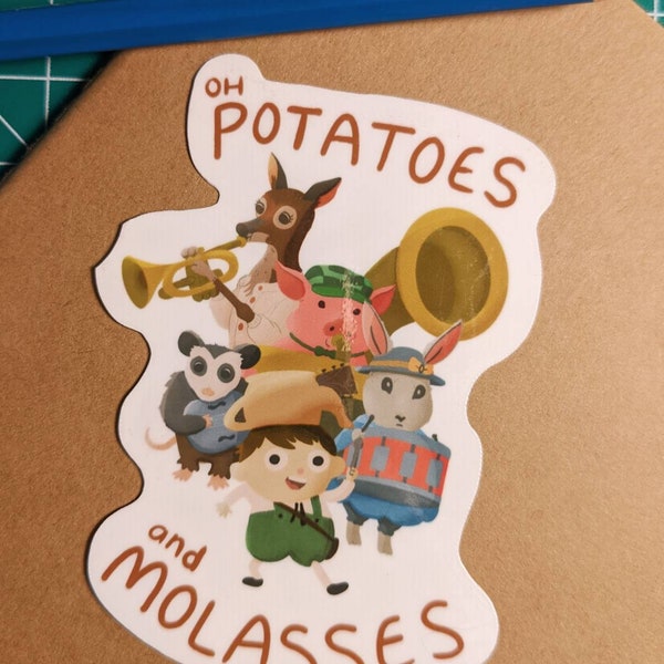Potatoes and Molasses - Cute Over the Garden Wall - Greg and Band Vinyl Laminate Sticker
