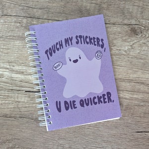 Ghosty Sticker Keeper - Reusable Sticker Collection and Storage Book - 50 Pages, 4" x 6" - Cute Ghost Spooky