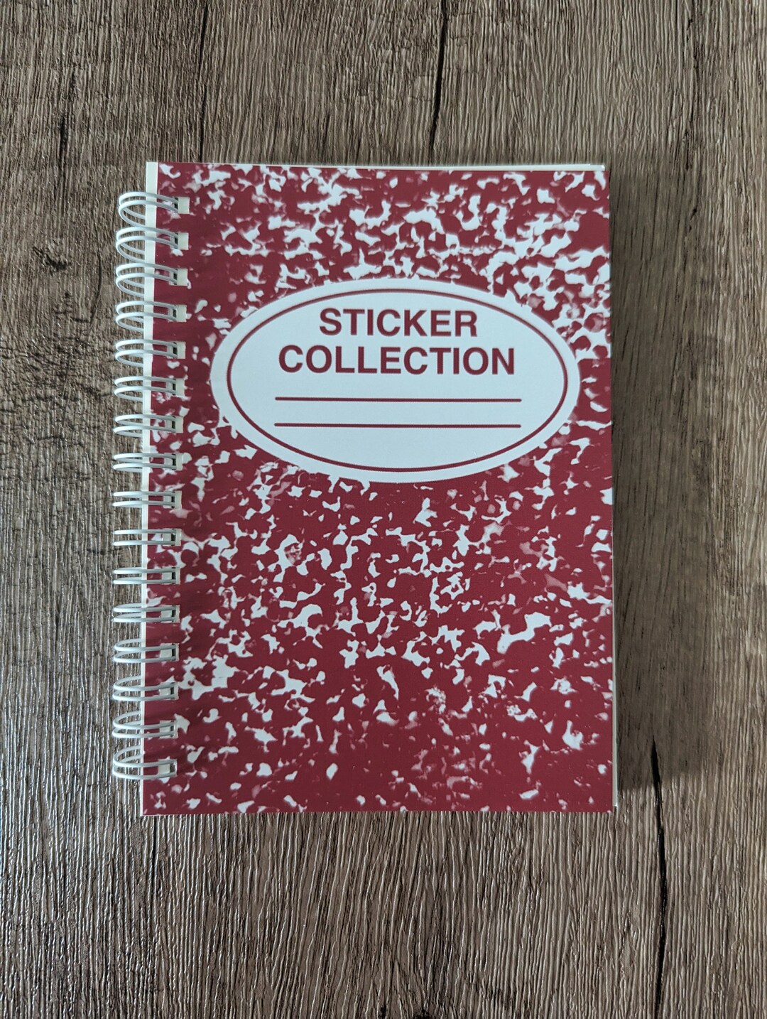 Red Composition Sticker Keeper - Reusable Sticker Collection and ...