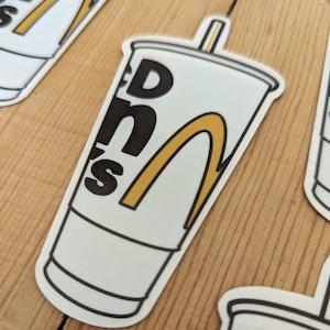 Liquid Gold - McDonald'd Coke - Vinyl Laminate Sticker Soda Diet Coke Sprite Lava Burst