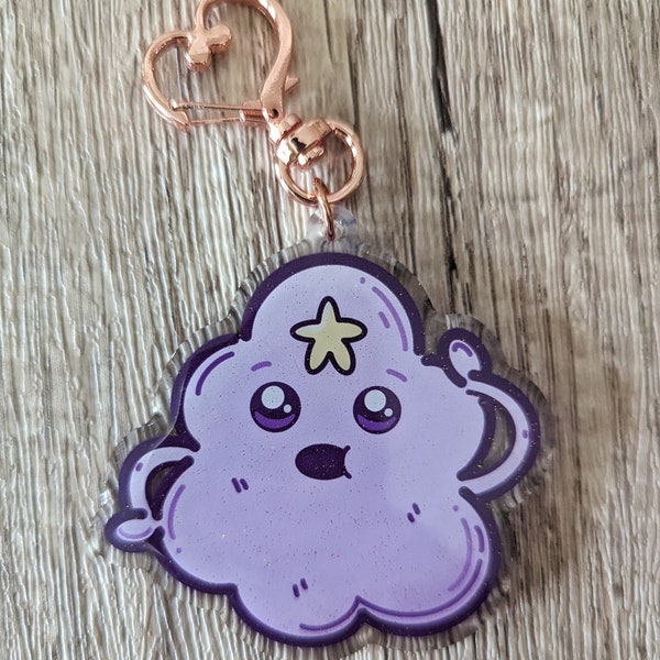 My Lumps - Cute Kawaii LSP Lumpy Space Princess Glitter Epoxy Acrylic Keychain Charm