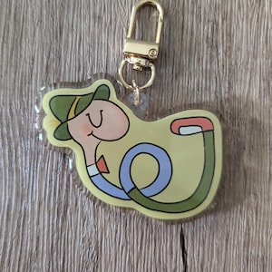 Lowly Worm - Cute Richard Scarry Epoxy Acrylic Keychain Charm