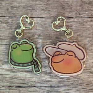 Perfect Match - Cute Set of Frog and Toad Keychain Resin Charms - Couple Partner Friend BFF