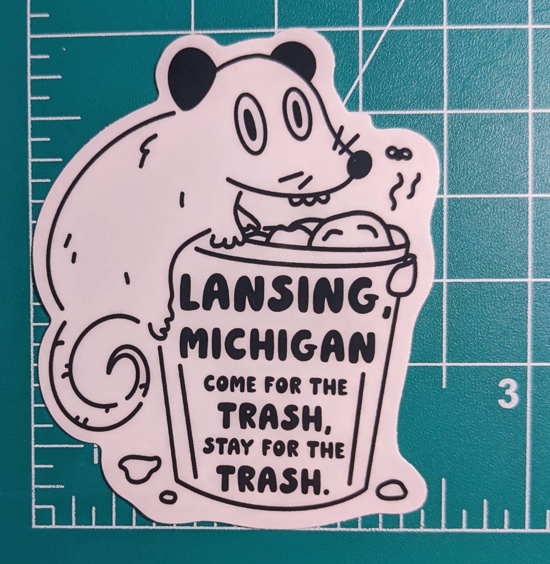 Lansing Trash Possum Cute Opossum Vinyl Laminate Sticker Etsy