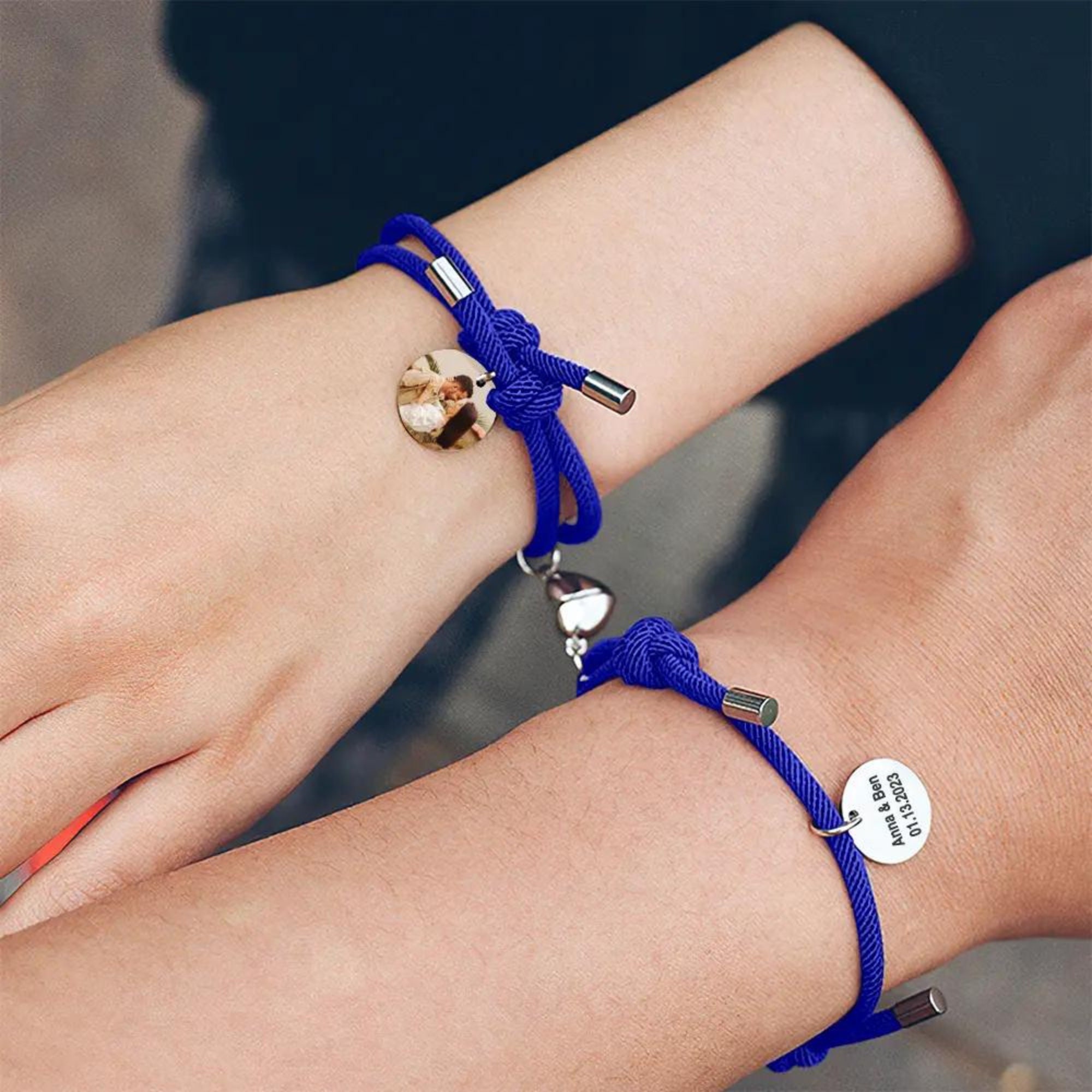 Couple Magnetic Matching Touch Heart Braided Bracelet Lover Friendship Gift  USA