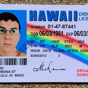 Cartão de identificação McLovin do filme Superbad "Clean Remaster Print" IMPRESSÃO HD