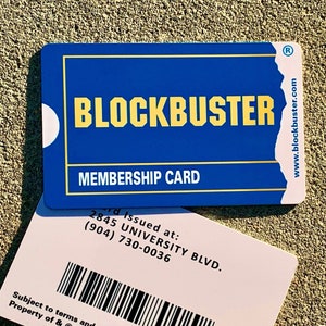 Blockbuster Mitgliedskarte - individuell anpassbare Details mit Namen oder Foto - Blockbuster 80er Jahre