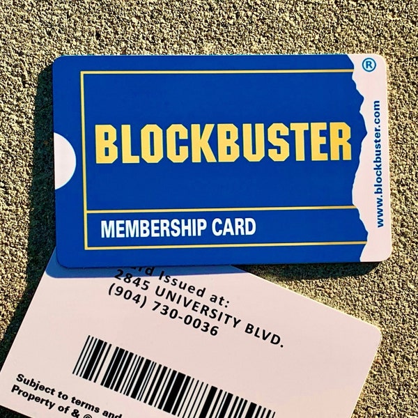 Blockbuster Membership Card - Customizable Details with name or photo - Block buster