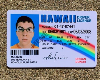 Mclovin Id Card Etsy