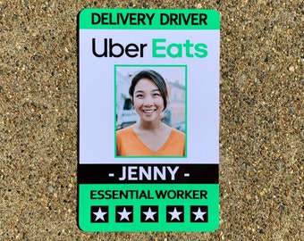 Uber Eats Driver ID Card with Your Picture - Custom Picture Badge - Beautifully Printed