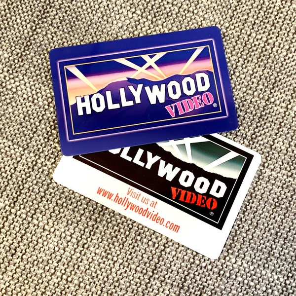 Hollywood Video Membership Card -  (Customizable Details with Name, Photo, Address, Signature ) - Vintage Rental Card / Nostalgia 80's Baby