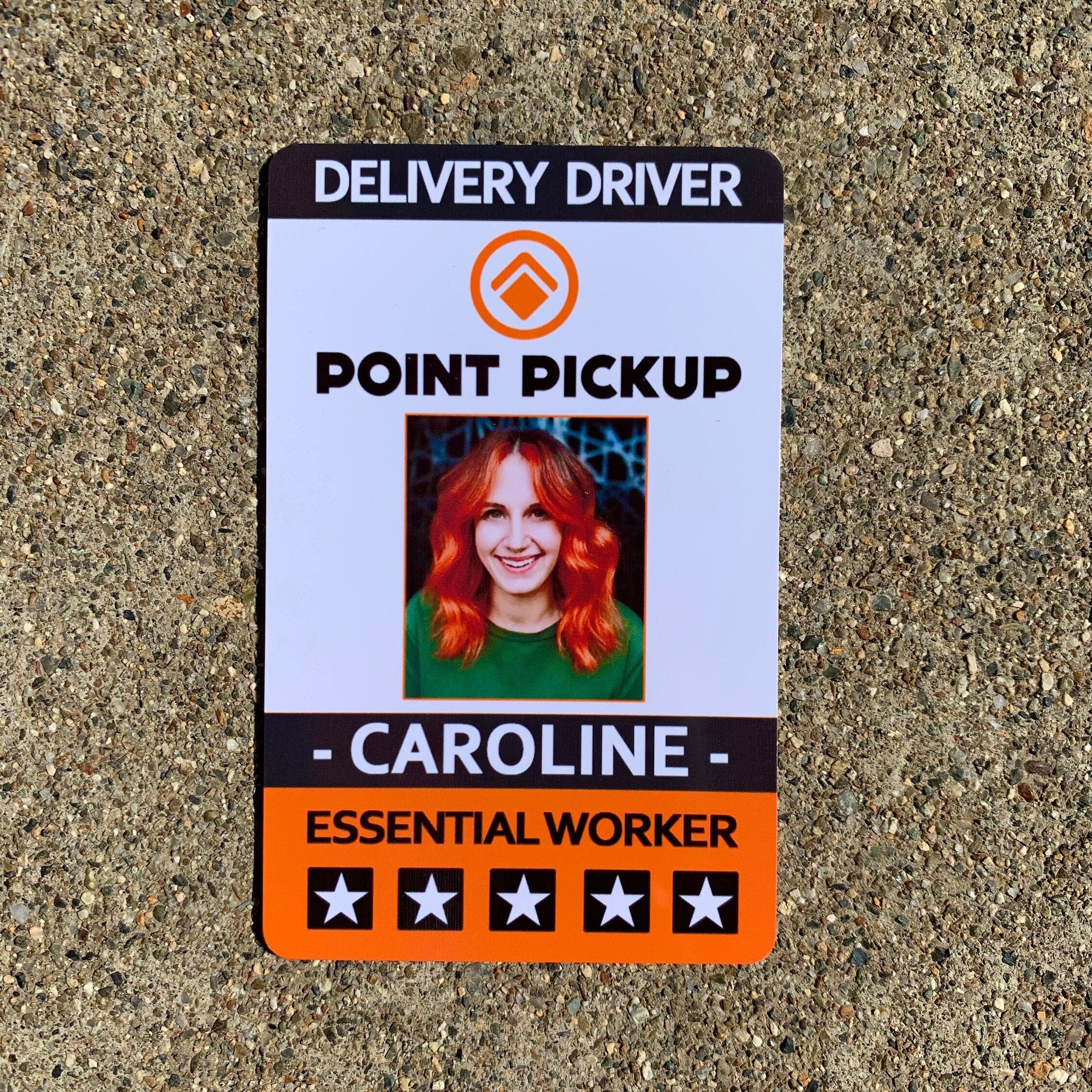 POINT PICKUP - Driver ID Card with Your Picture - Custom Picture Badge - Beautifully Printed
