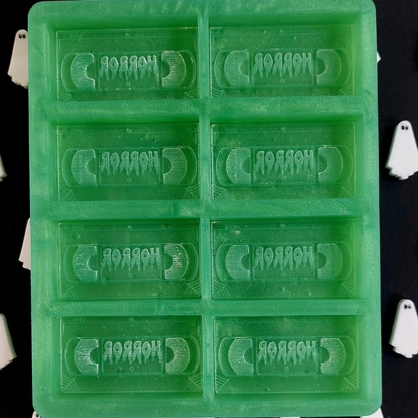 Horror VHS Tape 8 Cell Silicone Mould for wax, resin, soap