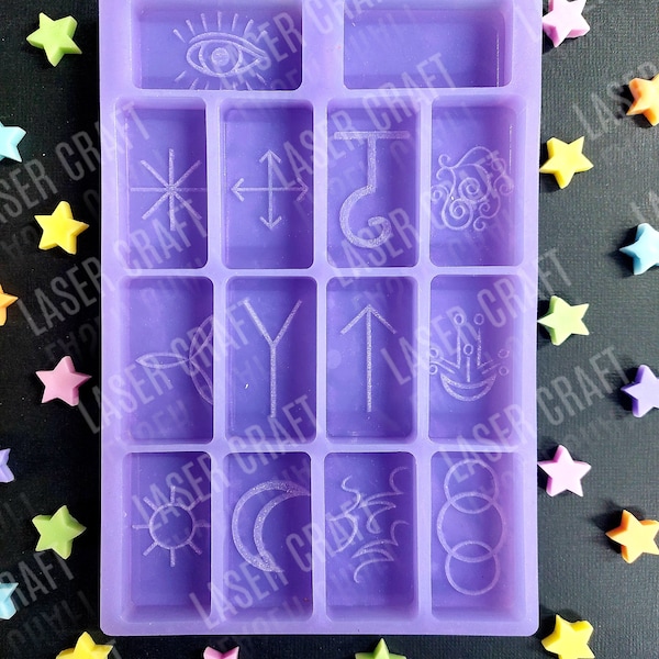 Witches Runes Silicone Mould for wax, resin and more