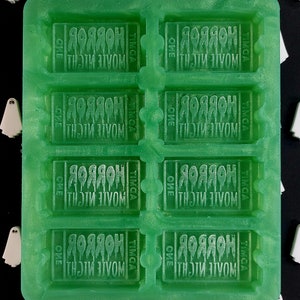 Horror Movie Ticket 8 Cell Silicone Mould for wax, resin and more (HBbox size)