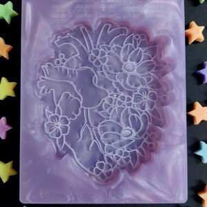 Flower Heart Silicone Mould for wax, resin etc