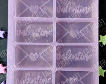 Valentines Envelope 8 Cell Silicone Mould for wax, resin, soap etc