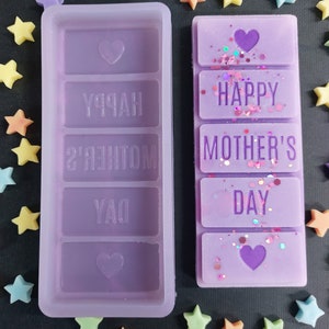 Happy Mother's Day Snap Bar Silicone Mould for wax