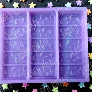 Moon and Star Triple Snap Bar Silicone Mould for wax melts