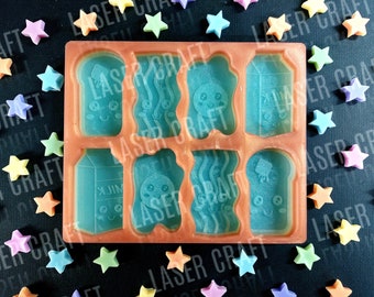 Kawaii Breakfast Silicone Mould for wax, resin and more