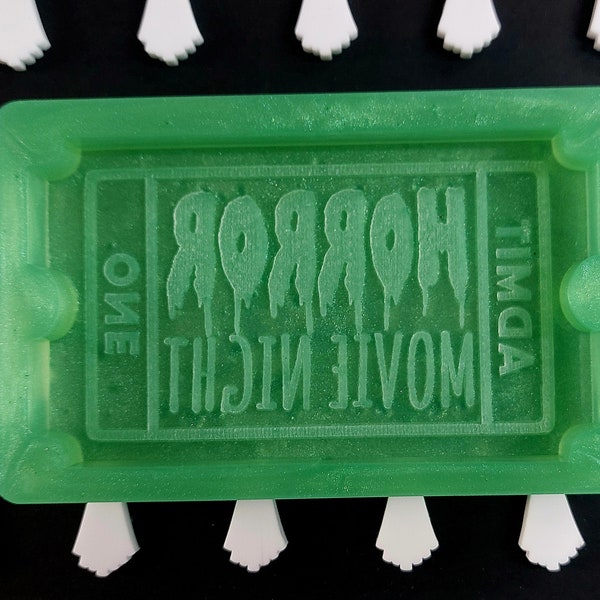 Horror Movie Ticket Silicone Mould for wax, resin and more