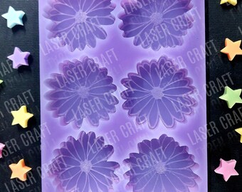 Daisy 6 Piece Flower Silicone Mould for wax, resin, soap etc