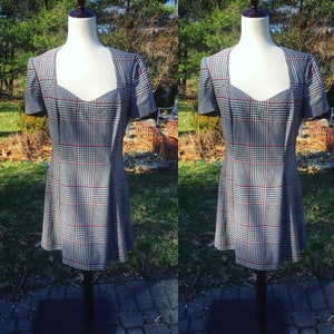 90&#39;s Plaid Dress Vintage Plaid Dress Size Medium Model Chic Plaid Dress Plaid Dress  90&#39;s Meets 60&#39;s Chic Clueless Inspired