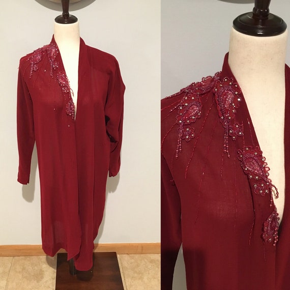 Vintage 80's Beaded Cardigan Size Medium to Large… - image 1