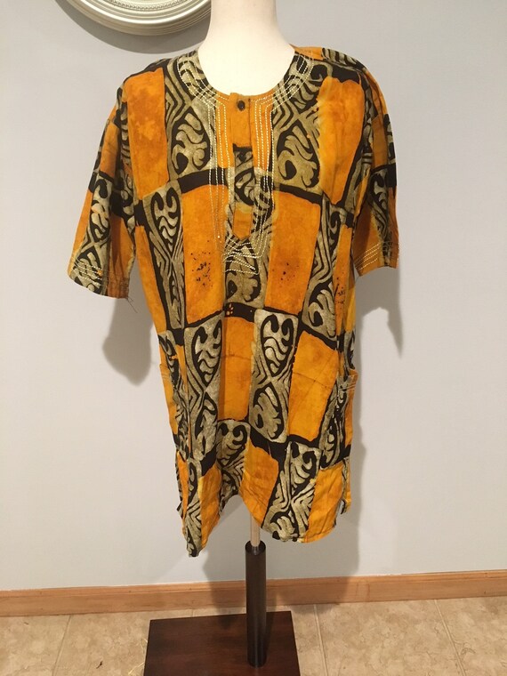 Vintage Ethnic Tribal African Printed Dress Vinta… - image 2
