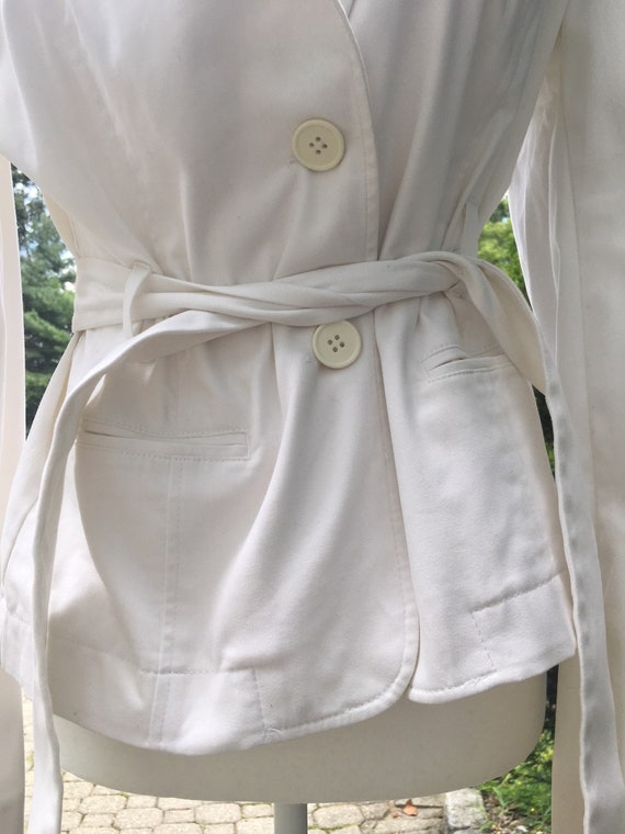 Vintage White Linen Blazer White Cotton Blazer Y2… - image 3