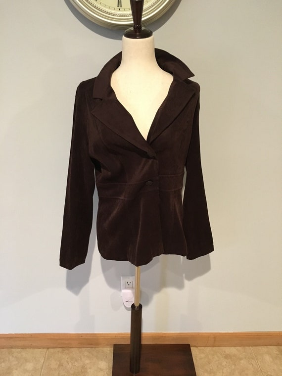 Vintage Brown Suede Blazer Faux Suede Blazer Size 