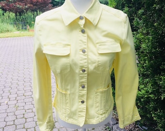 Vintage Yellow Denim Jacket Yellow Denim 1990’s Jean Jacket Preppy Fashion Clueless Cher Size Extra Small to Small