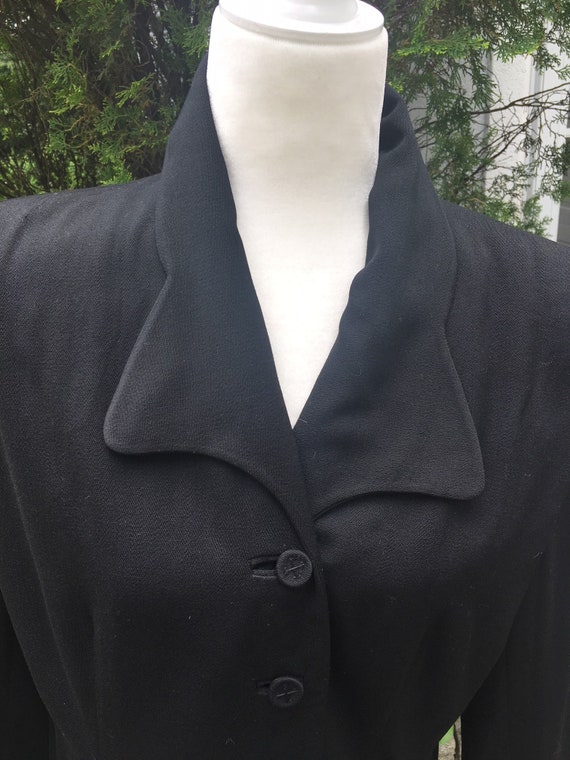 Vintage 1990's Simple Chic Black Blazern Classic … - image 3