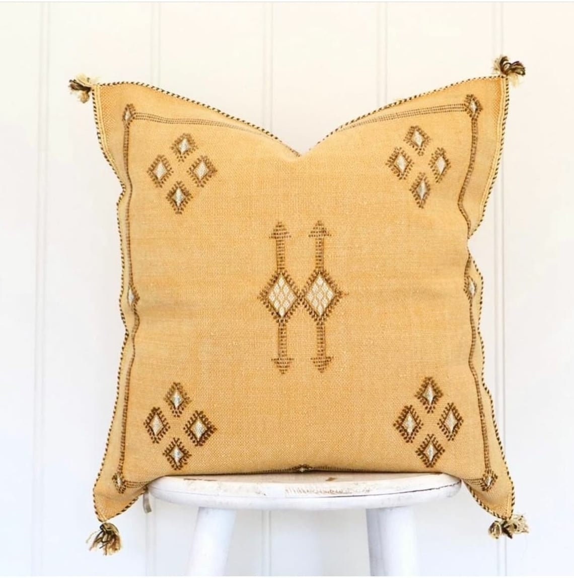 Cactus Silk Pillow Moroccan Sabra Cushion Handmade Cactus Etsy