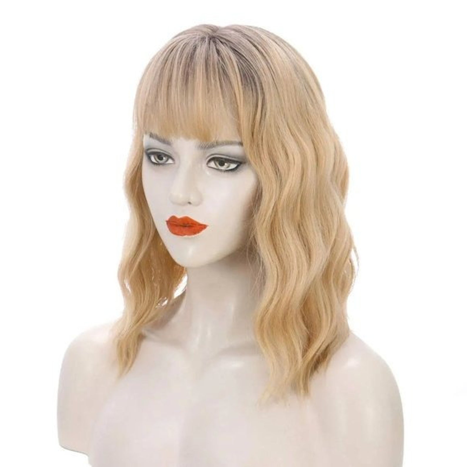 Dirt Blonde Wig ,ombre Wigs With Bangs,blonde Hair Wigs,short Bob
