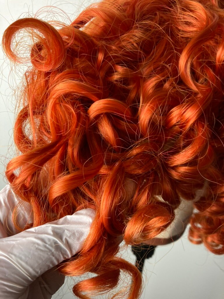 Orange Bob Wigs,curly Kinky Afro Wigs ,orange Wig,ginger Copper Wig