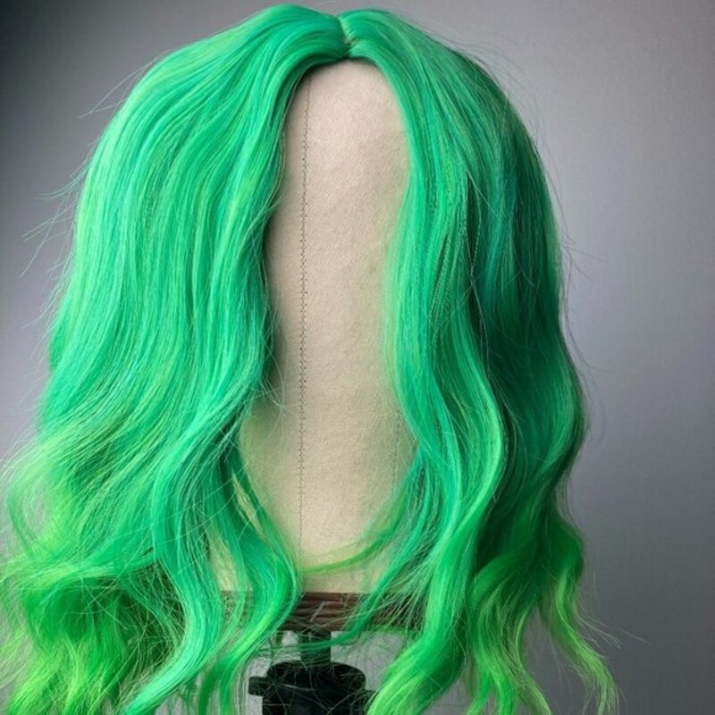 Ombre Wig Bewitching Adult Green Black main image 1