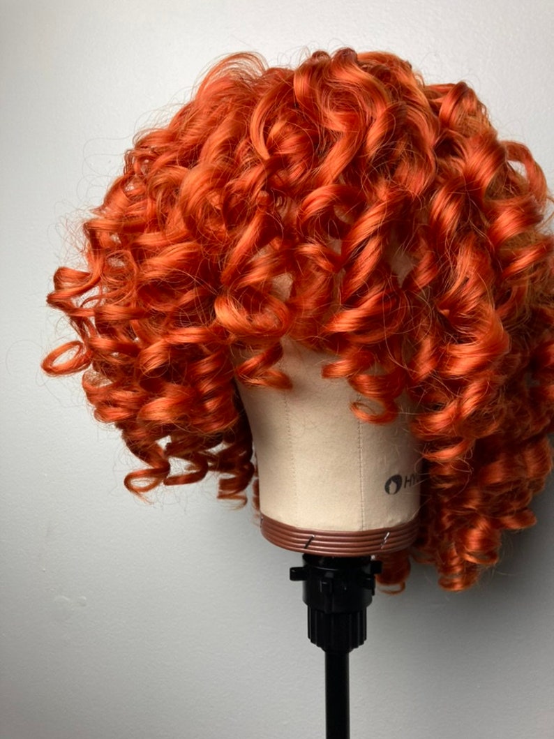 Orange Bob Wigs,curly Kinky Afro Wigs ,orange Wig,ginger Copper Wig
