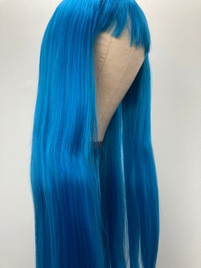 Vibrant Long Blue Wig Capture for Desktop Vibrant Long Blue Wig Capture for Desktop