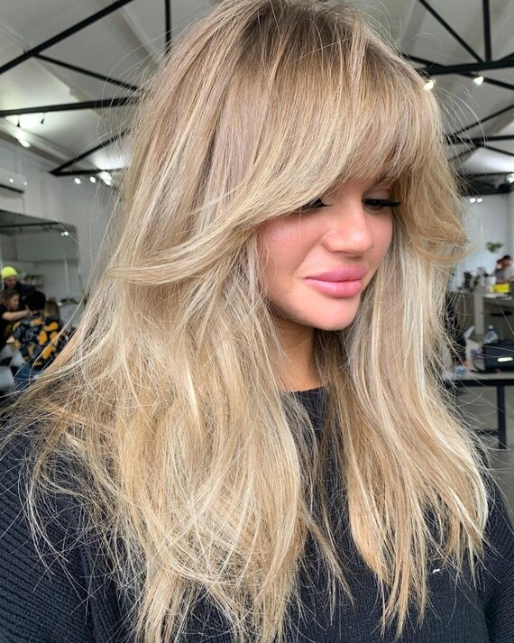Ash Blonde Wigwigs With Bangs for Womenshoulder Mid Length - Etsy Ash Blonde Wigwigs With Bangs for Womenshoulder Mid Length - Etsy