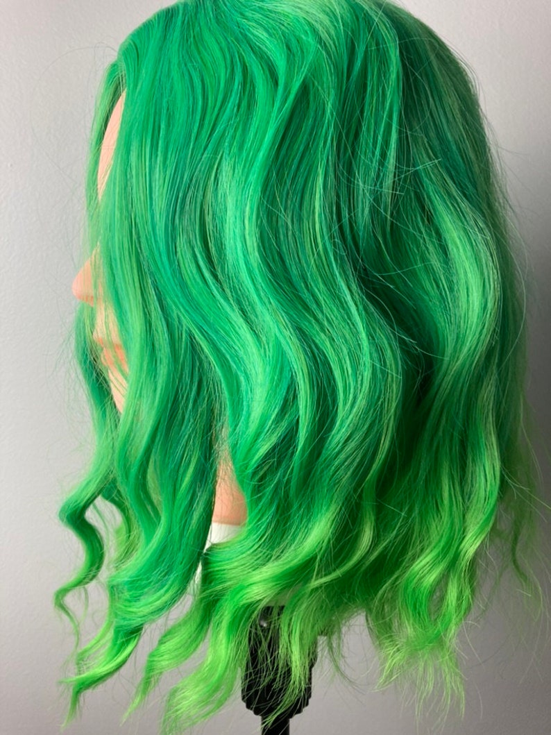 Vibrant Green Hair Wig Capture Art Vibrant Green Hair Wig Capture Art