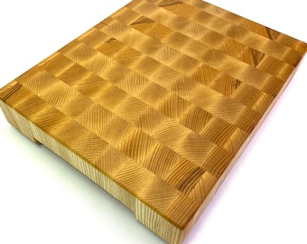 End Grain Chopping Block Ash Cutting Board Wooden Chop Block With Feet