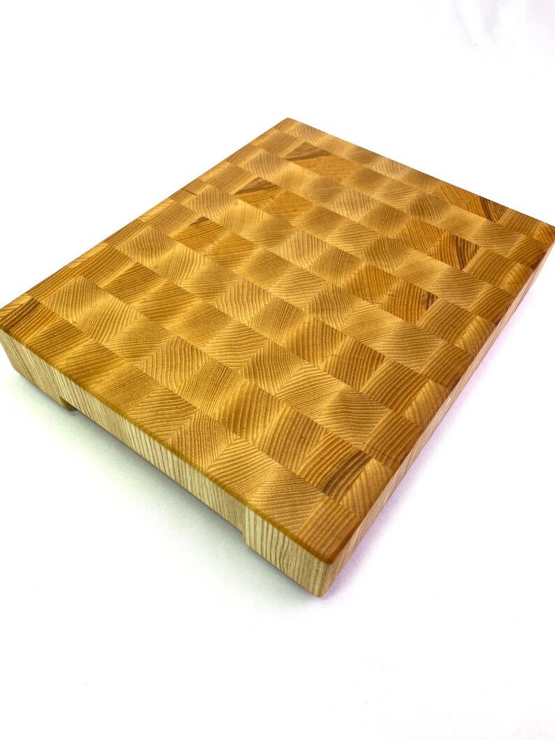 End Grain Chopping Block Ash Cutting Board Wooden Chop Block With Feet image 1