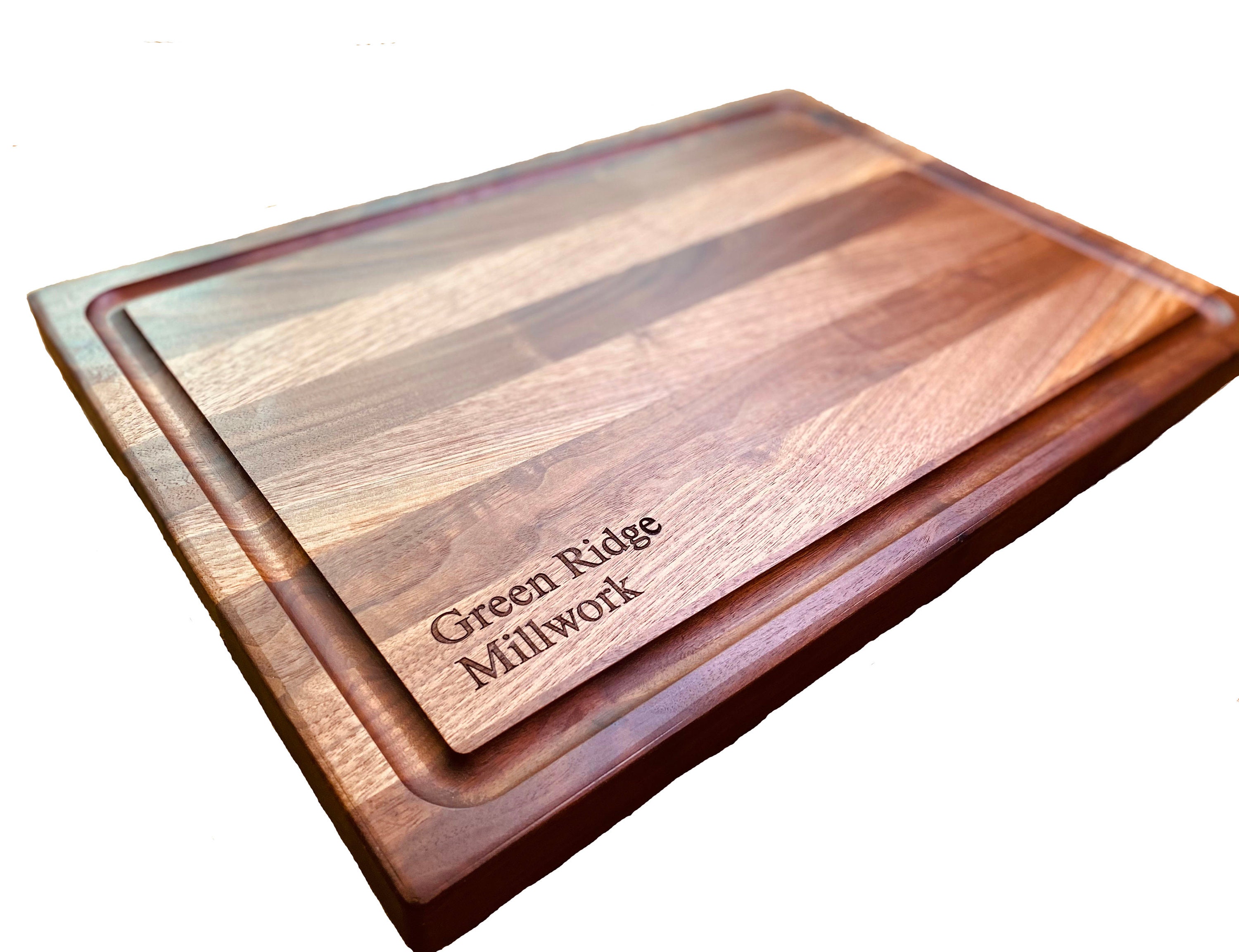 Walnut Edge Grain Cutting Board W/ Juice Groove 14x20 1 1/4 Thick Green ...