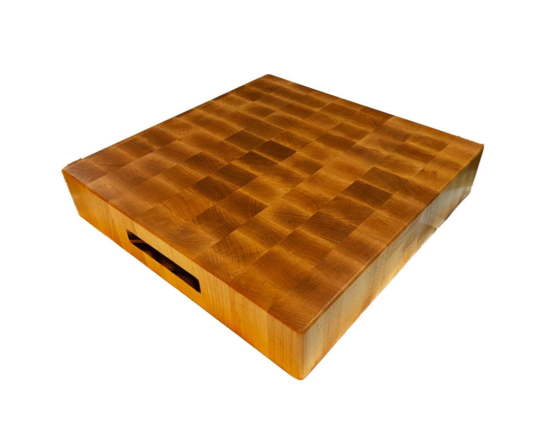 Maple End Grain Chopping Block Cutting Board Reversible Wooden Chop