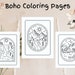 Boho Coloring Pages, 27 Printable Pages, Boho Landscape Coloring Book 