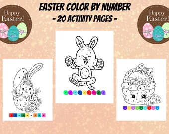 Ostern Farbe nach Zahl: 20 Ausmalbilder zum Ausdrucken (PDF)